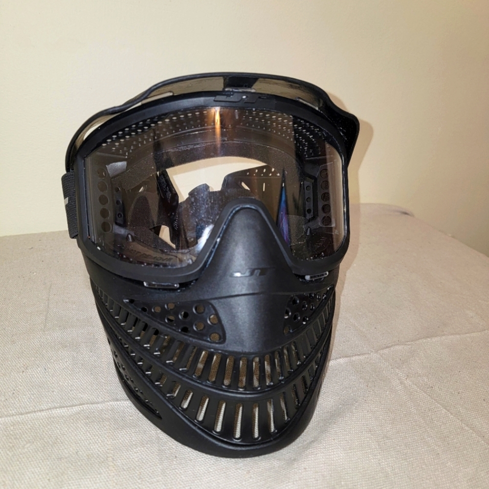 JT Paintball Protective Mask And Eyesheild Goggles Black Secondhand Great